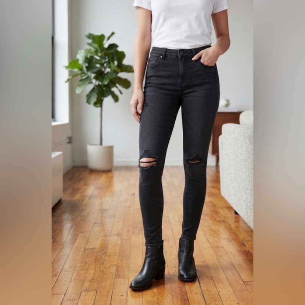 Garage | High Rise Waist Jegging Stretch Denim Jeans Black | Size 13